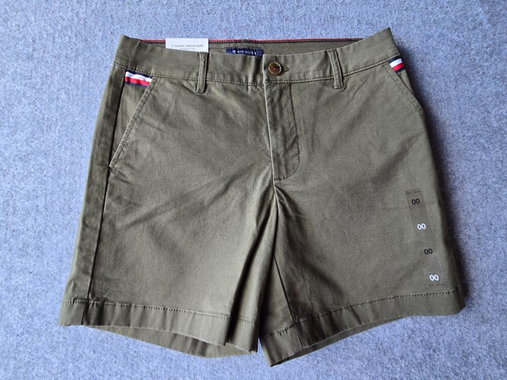 Tommy Hilfiger Women's Shorts Classic The Flex Olive Green Size 00 (28"x5")
